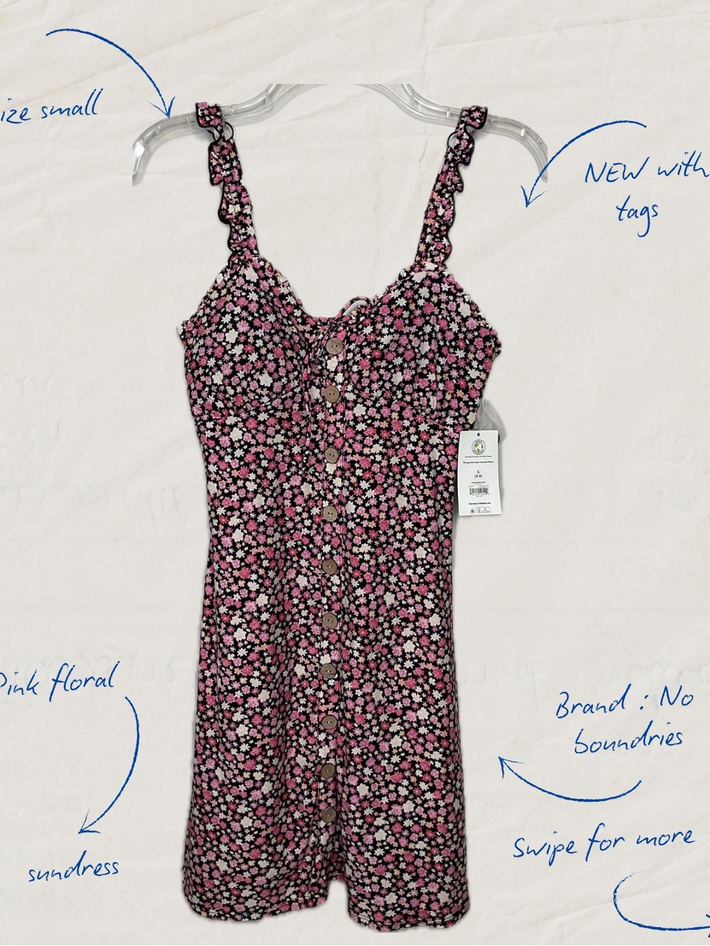 Pink floral summer mini dress  | NWT